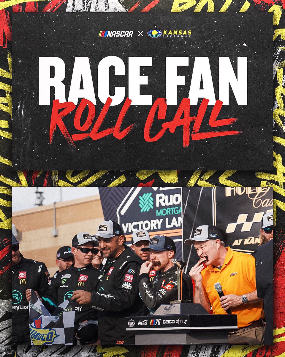 .@kansasspeedway started a new tradition last year, where the winning driver shares some ribs with Track President Pat Warren in victory lane🍖 How many do you think you could eat after a day at the track? #RaceFanRollCall