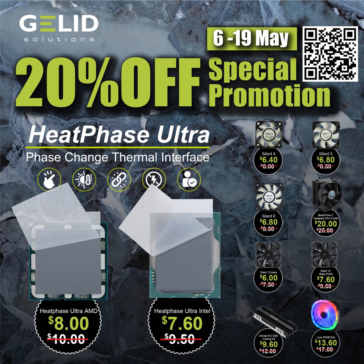 Gelid_Solutions's tweet photo. Special Promotion 20%OFF from 6/May to 19/May⚡️

SHOP NOW🔥
-GELID official website: https://t.co/3Ynklp8jel
-NEWEGG USA Heatphase for Intel: https://t.co/YxE1flkRbV
-NEWEGG USA Heatphase for AMD: https://t.co/UzYghDOi0L

#GELID https://t.co/ZtYQpLTaDY