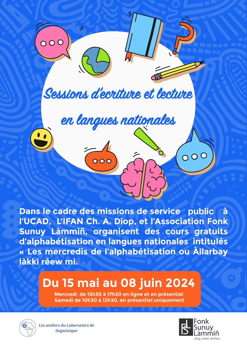 Les mercredis de 15h30 à 17h30, en ligne et en présentiel ou les samedis de 10h30 à 12h30, uniquement en présentiel Remplissez ce lien d’inscription avant le 10 mai 2024. forms.gle/QFWQhw61ho5onh…