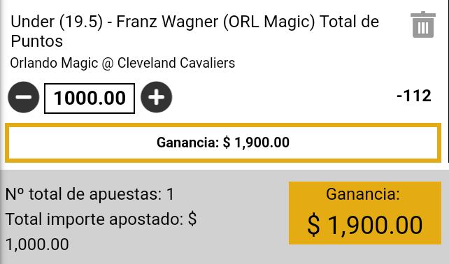 NBA 🏀
Cleveland Cavaliers vs Orlando Magic
Pick: Franz Wagner Under 19.5 Pts

Like ❤️ y RT 🔄 si me sigues