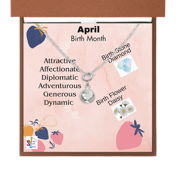 JBSG. Personalized, Your Special April Birthstone Necklace to wear for celebration. Your Birth Flowers complete the beautiful message card. #JBSG Buy Here: bit.ly/48qrV2J  #PersonalizedNecklace #PersonalizedJewelry#BirthMonthJewelry #AprilBirthMonth #AprilBirthStone  ...
