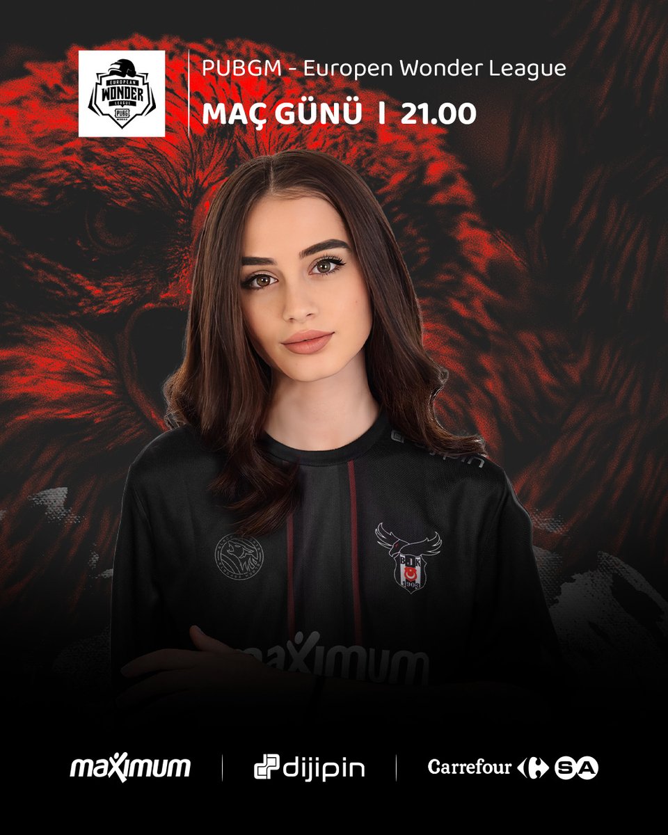 Kadın PUBG Mobile takımımızın final mücadelesi hız kesmeden devam ediyor. 🦅 Europen Wonder League Finallerinin son günü bugün. 👊 🕕 21.00 📺 youtube.com/@PUBGMOBILEEsp… #BJKWIN🖤🤍