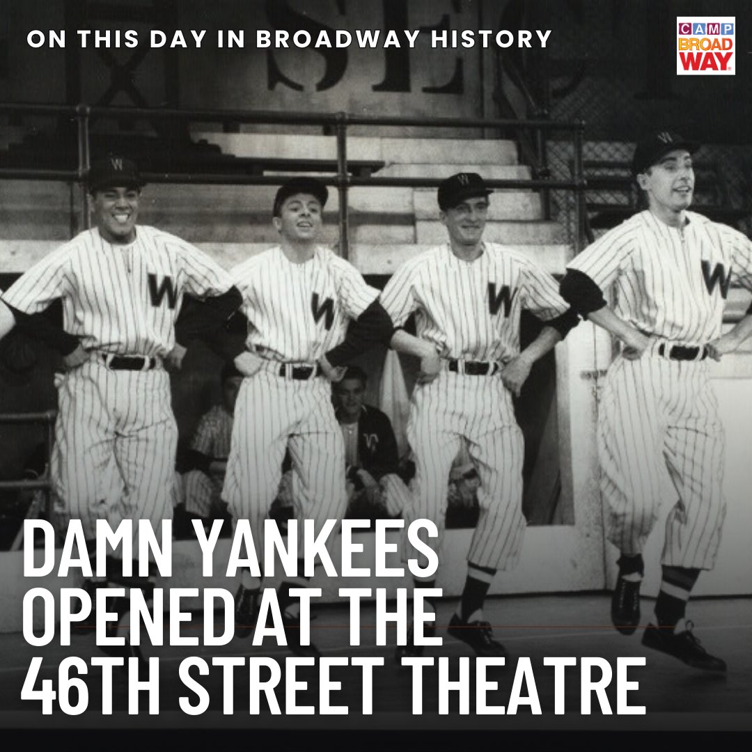 On this day in 1955, Damn Yankees opened at the 46th Street Theatre. The show earned 7 Tony Awards, including Best Musical. This summer our Mainstage campers will learn songs and scenes from this timeless musical. Photo Billy Rose Theatre Division, The New York Public Library.