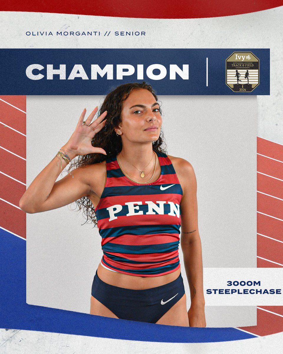 𝗜𝗩𝗬 𝗟𝗘𝗔𝗚𝗨𝗘 𝗖𝗛𝗔𝗠𝗣𝗜𝗢𝗡 🌿🥇

Olivia runs a 10:00.63 to win the Ivy title for the Quakers in the steeplechase! Nearly 12 seconds in front of second place for the senior.

#ThePursuit | #FightOnPenn
