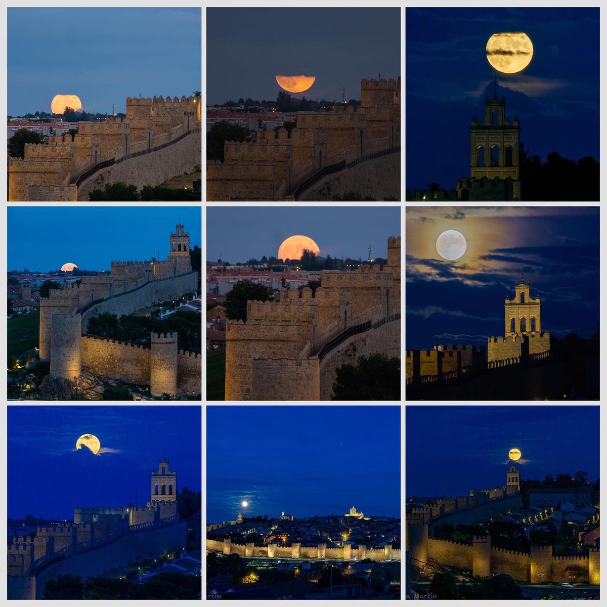 Ávila y la luna🌕 📷 @VentanasDelCiel