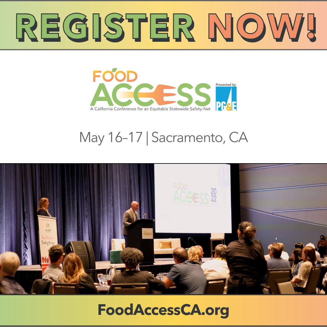 The clock is ticking! Only 4 days remain to sign up for Food ACCESS 2024. Don’t miss your chance to connect and make a difference in Sacramento this May 16–17. Last day to register is May 8th. Visit FoodAccessCA.org now! 🌱 #FoodAccessCA #FoodAccess24
