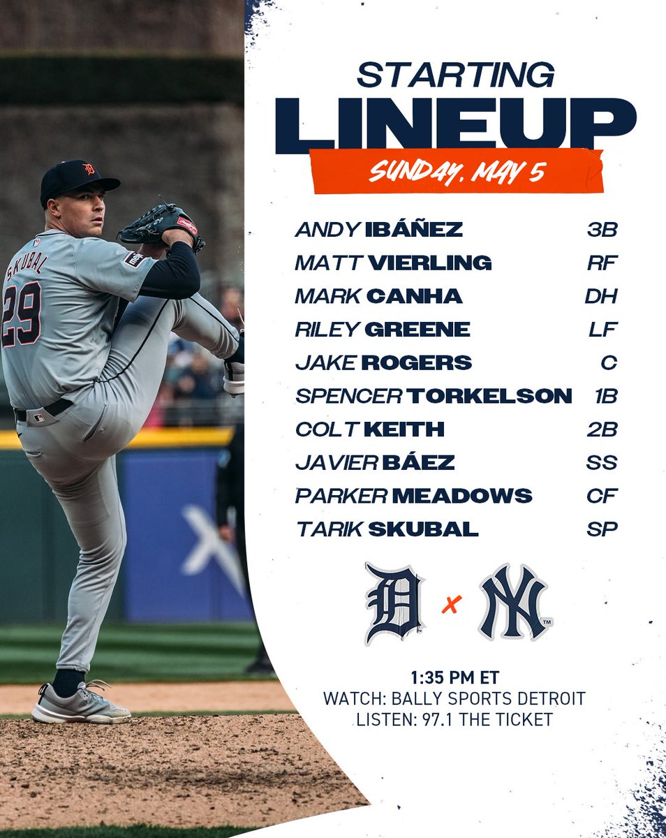 Updated lineup for today’s game: