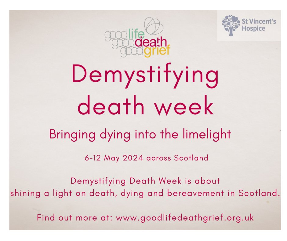 St. Vincent's Hospice is taking part in Demystifying Death Week, doing our part to help promote understanding about death and dying. Our theme is 'It Takes A Village' to support someone who is dying needs the care of a community. #TheLittleHospiceWithTheBigHeart 💙