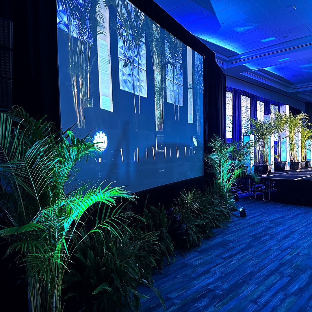 Transform your event into a visual masterpiece with our immersive projection screens, video walls and lush stage settings. 🌿💡

#EventDesign #TampaEvents #AVSolutions #TampaAV #ERG247 #EventResourceGroup #OrlandoEvents