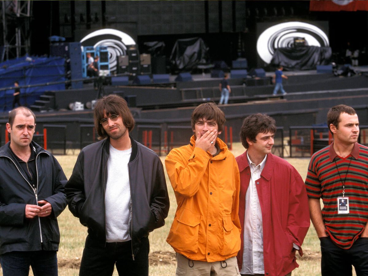 Oasis before the crowds descended onto Knebworth in 1996...