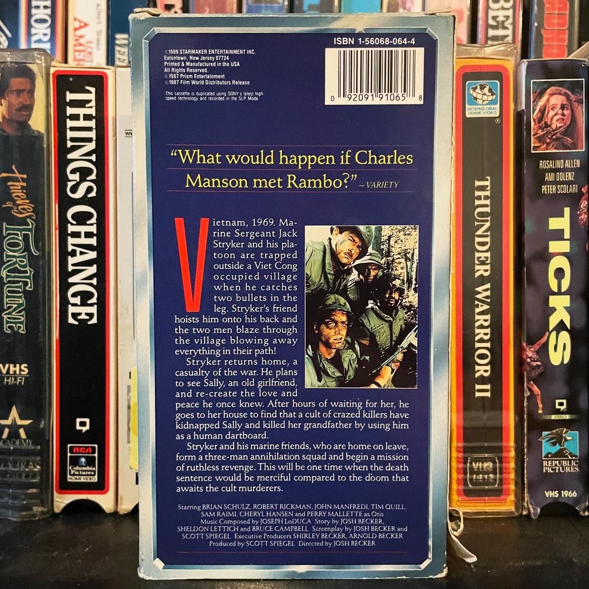 “My head hurts, my teeth itch, my feet stink, and I don’t love Jesus” #thoushaltnotkill #1985movie #80smovie #joshbecker #josephloduca #samraimi #tedraimi #vhs #vhsforever #feedyourvcr #videocassette #videotape