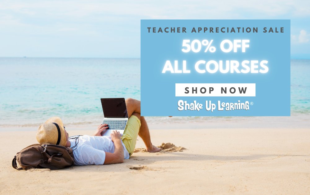 📚 #TeacherAppreciation Sale!!! 💥 Get 50% off our ALL ACCESS PD Pass 🏖️ PD on the patio, in your PJs, anywhere you like! This deal is just for you! 🌞 shakeuplearning.com/blog/summer-le… #PDYourWay #teachers #TeacherDiscount #edtech #googleedu #edchat
