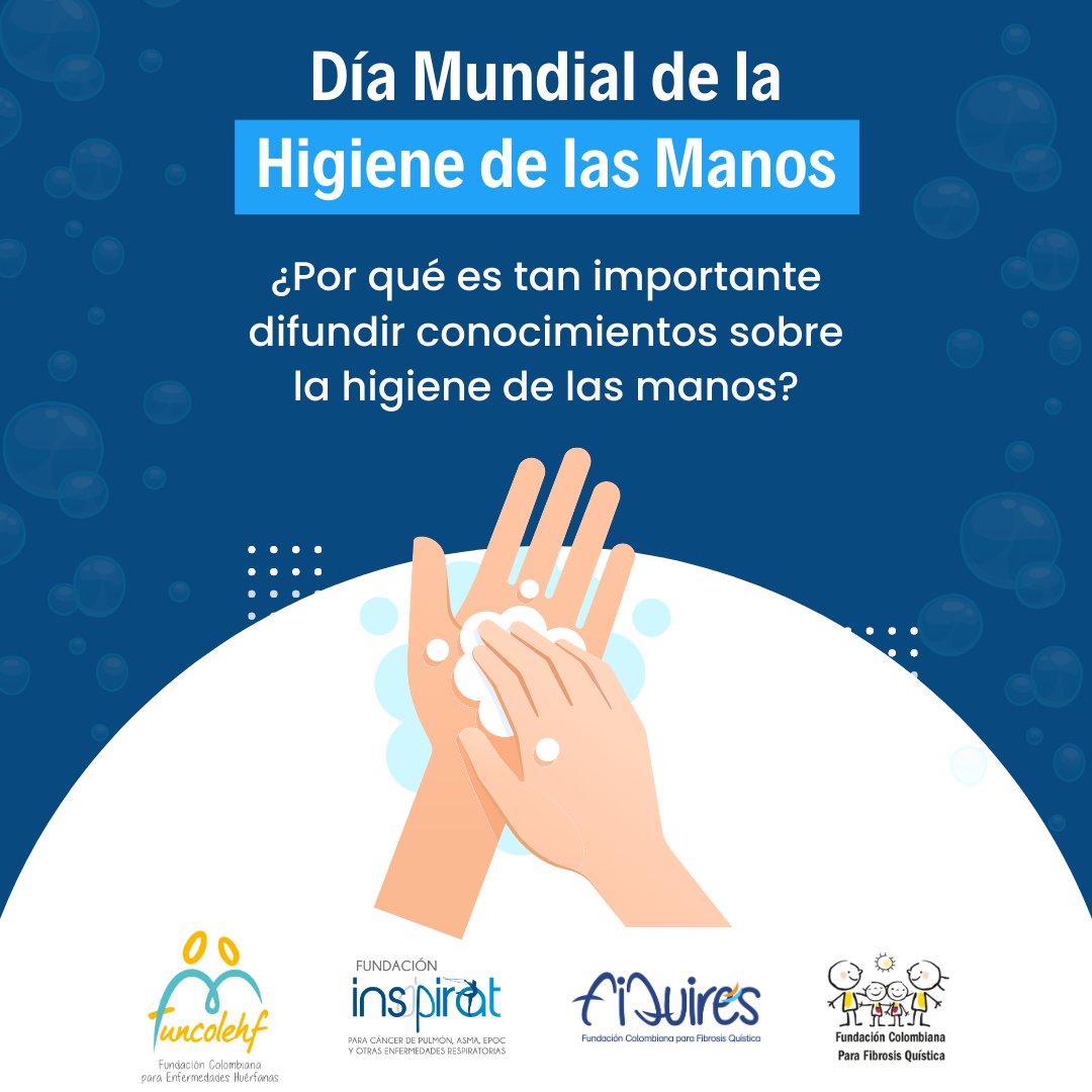 El #DíaMundialDeLaHigieneDeLas Manos  invitación a reflexionar sobre las razones para difundir conocimientos sobre la #HigieneDeManos
Algunas razones son:
-Ayuda a salvar la vida de nuestros seres queridos
-Es una forma muy eficaz de protegernos de infecciones
#LavaTusManos