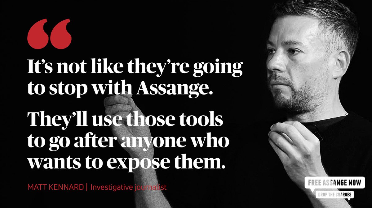 'Es ist nicht so, dass sie bei Assange aufhören.

Sie benutzen diese Werkzeuge, um jeden zu verfolgen, der sie entlarven will.'

-- Matt Kennard
Journalist

#FreeAssange
#FreeAssangeNOW
#JournalismIsNotACrime

via @SomersetBean