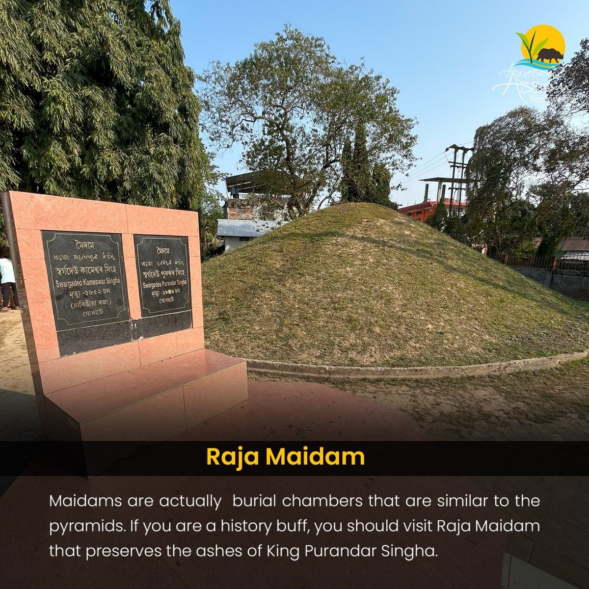Roja Moidam in Jorhat bears testimony to a bygone era. #AwesomeAssam #AssamTourism #RojaMoidam #History #AssamHistory #IndianHistory
