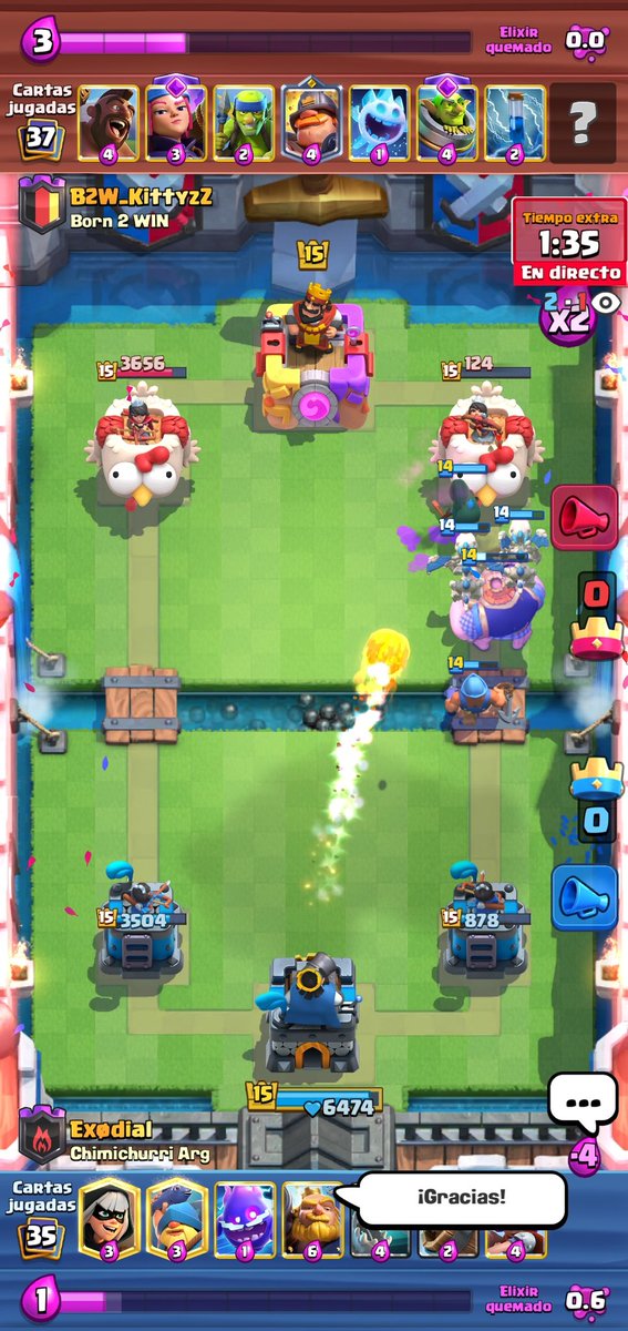 Gracias por compartir este mes de guerra con nosotros <a href="/Exodial0/">Exødial</a> 👏🏻
Un placer verte jugar, cuando quieras Chimi es tu casa ✅
<a href="/ClashRoyale/">Clash Royale</a> <a href="/EsportsRoyaleEN/">Clash Royale Esports</a>