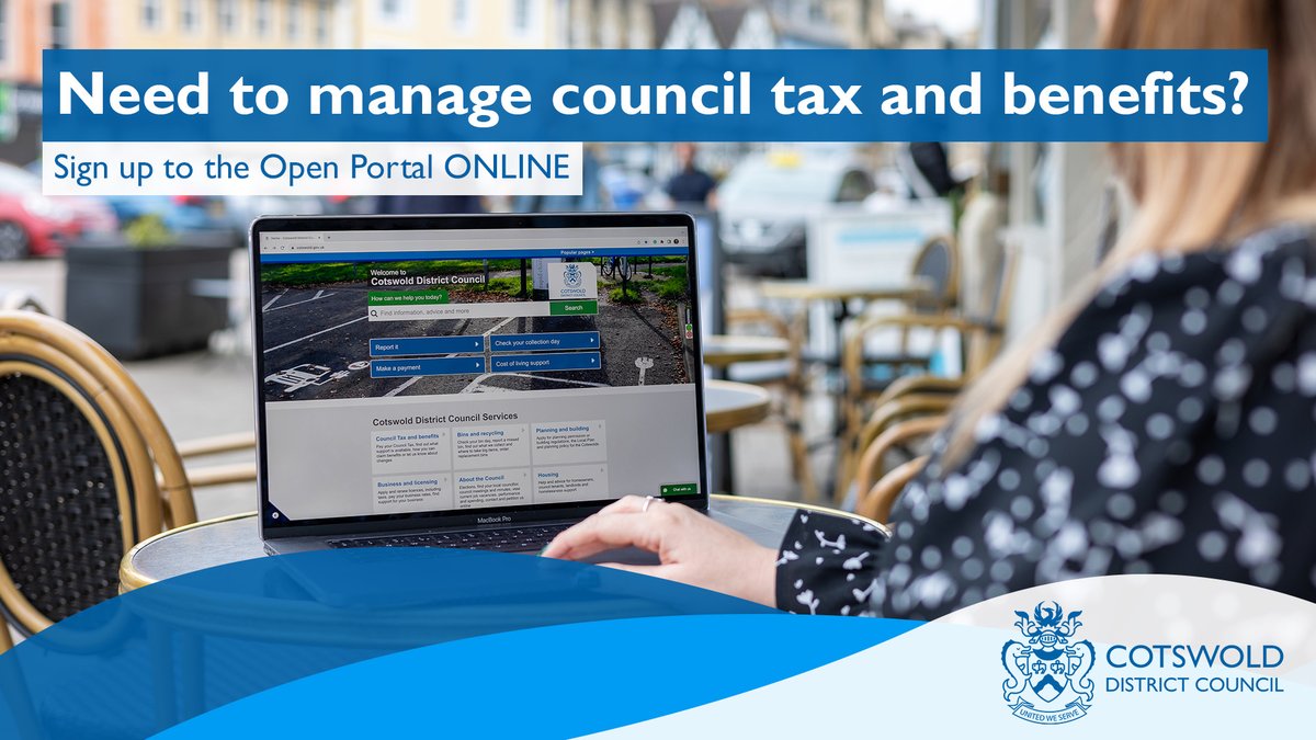 Did you know you can manage your council tax and benefits online? 🤔 With Open Portal, it's easier than ever to take control of your finances - all you need is an email address and your account number! 💻 Click here to find out how to get started: cotswold.gov.uk/openportal