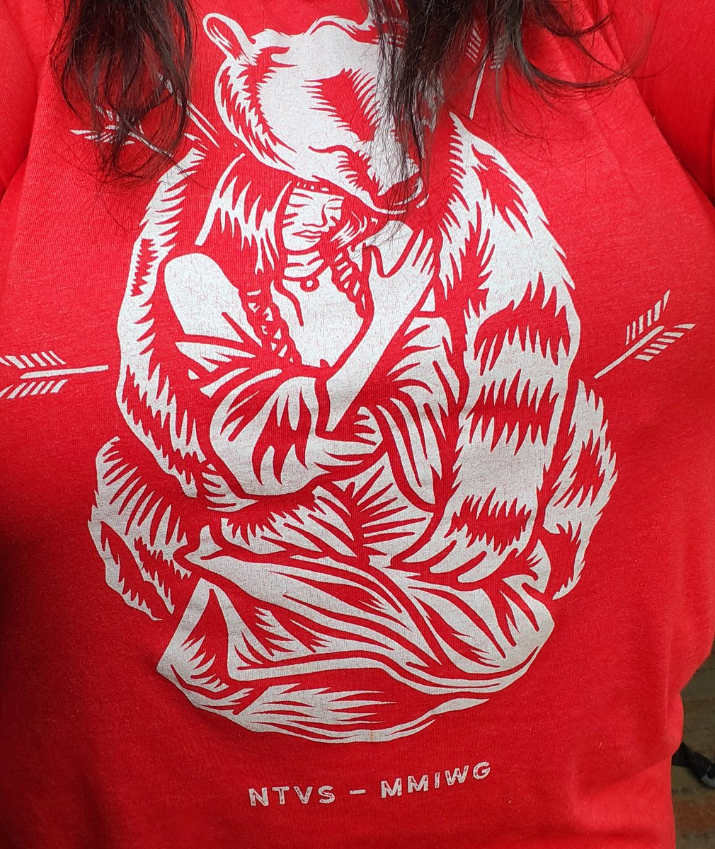 We wear red today in honor of #MMIW #mmiwg2s This bear represents a protective masculine energy. The man vs bear decision is not about all men, but about threat perception as some men we've trusted have hurt us badly, so we are even more afraid of those we don't #NativeTwitter