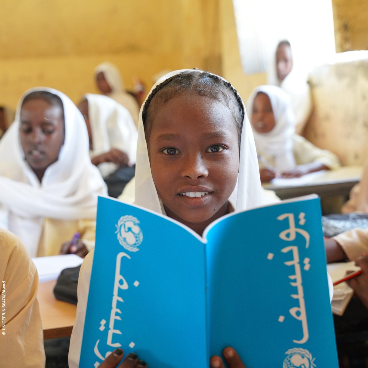 Amidst conflict, a sanctuary for learning. Students at the elementary school in Red Sea State attend their classes after a year of closure due to the ongoing war in #Sudan. UNICEF continues to advocate for the safe reopening of schools in all locations where it is possible.