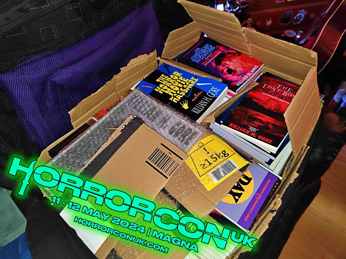 All packed for HorrorConUK next weekend! I actually packed last weekend... not that I'm overeager or anything.
horrorconuk.com 

#horrorconuk #horror #horrorwriter #horrorbooks #horrorfamily