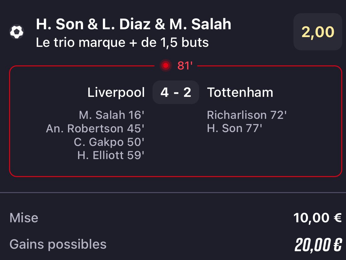 LPronosL's tweet image. ON VALIDE L’ÉTAPE 1 DE LA MONTANTE ! ✅✅👀

📊 @2.00 ✅😍

🏦 10.00€ ➡️ 20.00€ ✅🤑

GO GO GO ON DOIT FAIRE X10 AVANT 23H59 ! ⚡️

50 RT ♻️ &amp;amp; 200 ❤️ POUR L’ÉTAPE 2 

#TeamParieur #Pronos