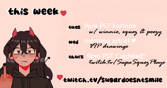 happy Sunday, lovelies! 

im in a current state of pre-sick so we'll see how long how my voice lasts lmao. looking forward to games with the homies, drawing outside, and trying out my new controller ♥. 

#Fortnite #Creative #CoOp 

see you soon xo.