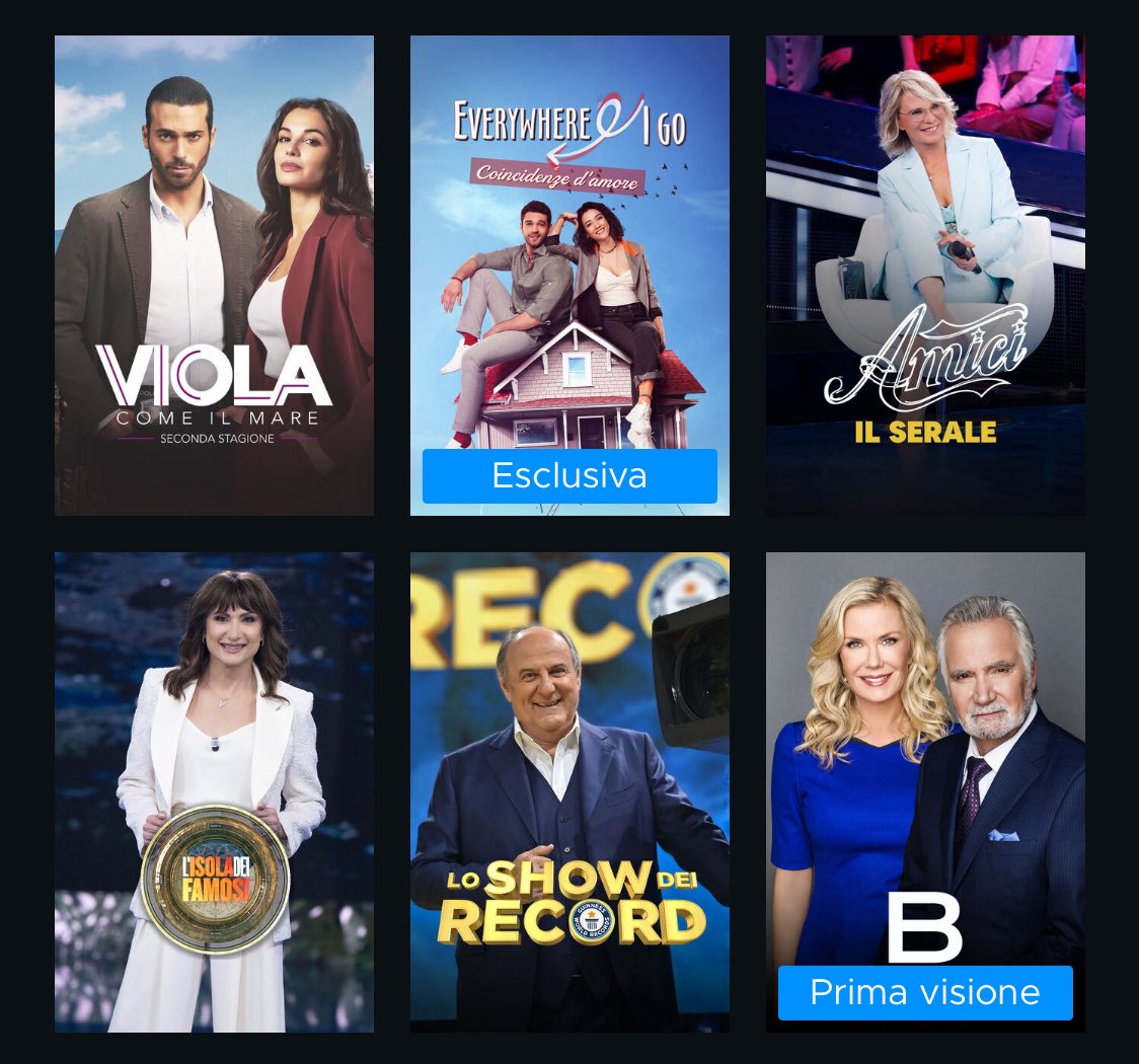 Nella TOP 10 dei contenuti on demand più visti 7 sono targati #Mediaset #ViolaComeIlmare #TerraAmara #Amici #LeIene #UominieDonne #EndlessLove #CoincidenzeDAmore