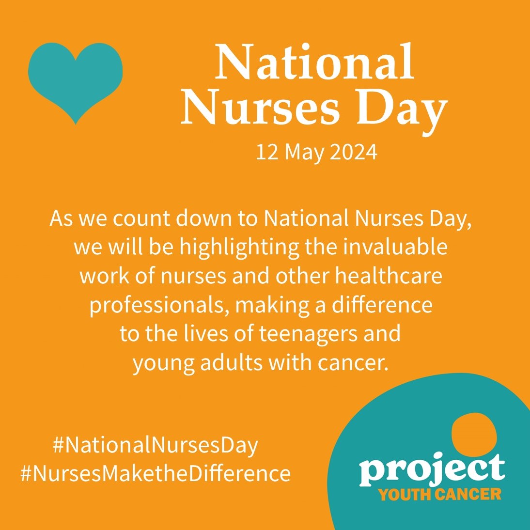 As we count down this week to National Nurses Day on 12th May, we'll be highlighting the work of nurses and healthcare professionals, that make a difference to the lives of teenagers and young adults with cancer. #NationalNursesDay #NationalNursesDay2024 #NursesMaketheDifference