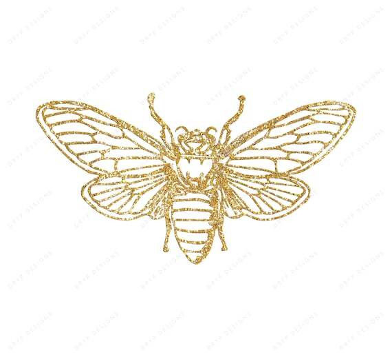 💧Gold Glitter Bee PNG - Transparent Gold Bee Outline Clipart Digital Download File by drypdesigns💧ift.tt/EB8aTUF #drypdesigns #digitaldownload #digitalart #graphicdesign #PNG
