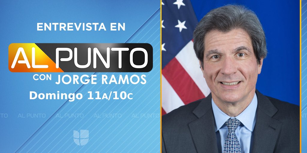 #ICYMI: Watch my interview with @jorgeramosnews, which aired today at 1100ET on @Univision's @AlPunto program. I discuss #AmericasPartnership and @StateDept efforts to advance more inclusive and equitable prosperity across the hemisphere. 📺univision.com/shows/al-punto