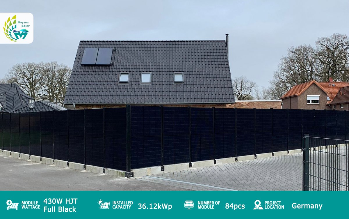 Wow, unser deutscher Kunde hat 84 Stück unserer 430W HJT Full Black Solarmodule in einen Zaun verwandelt! Was für eine kreative Art, Solarenergie zu nutzen. Innovation in ihrer besten Form!♻️🔆

maysunsolar.de/410-430w-hjt-m…

 #MaysunSolar #SolarInnovation