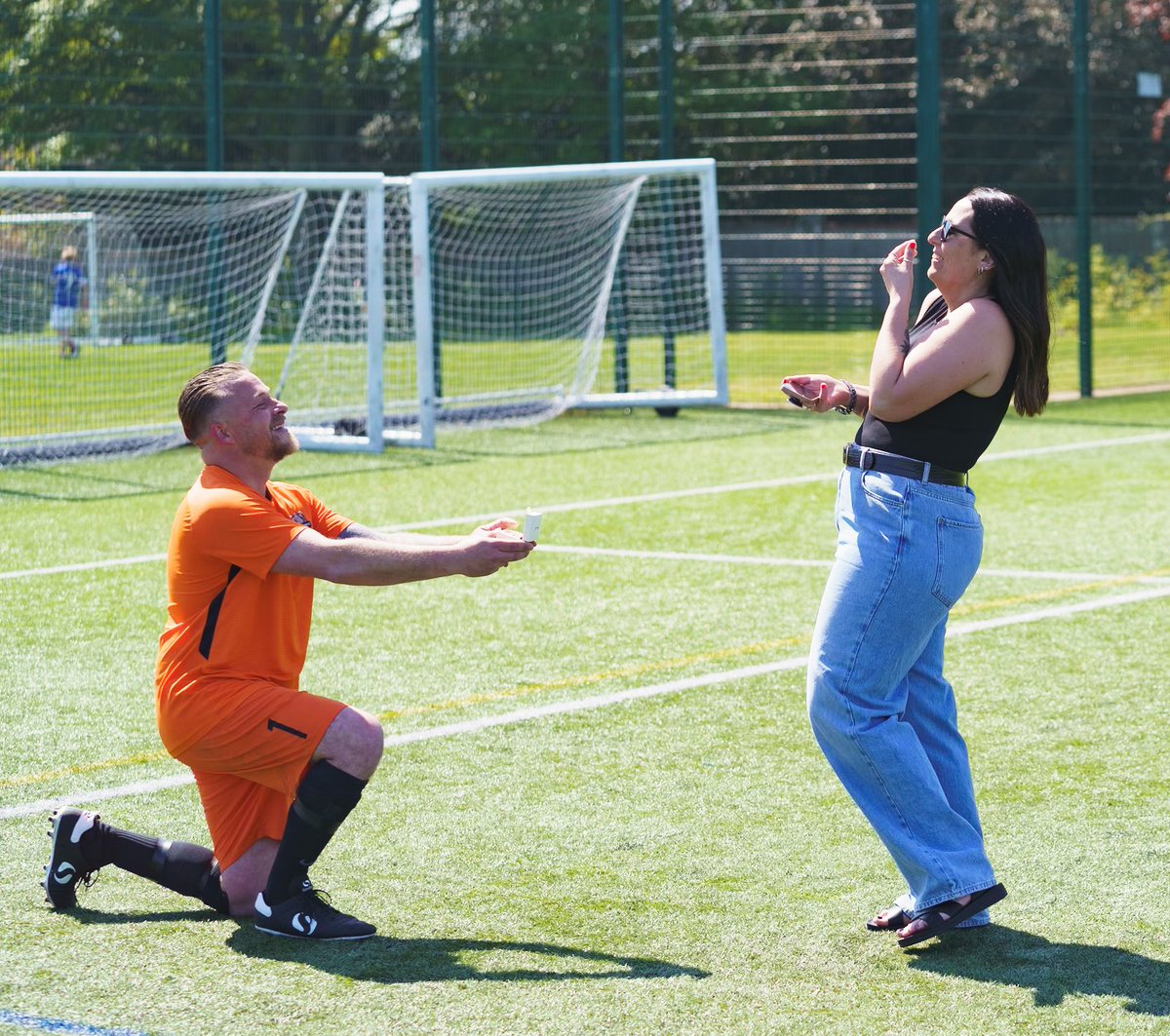 💍 Didn't expect a marriage proposal covering today's charity match! #proposal #marriage #shesaidyes #diamondring