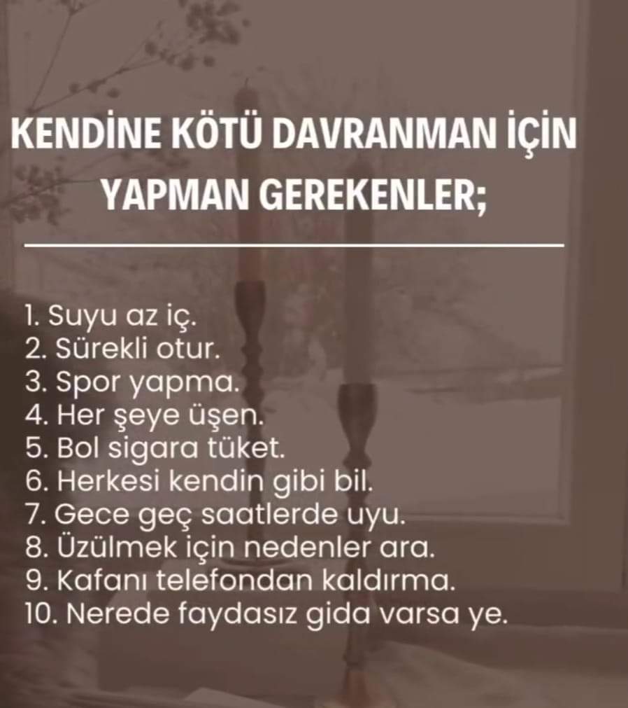 Kendinize nasil bakiyorsunuz hep birlikte gorelim :) Mesela bu 10 maddenin kaçını yapiyorsunuz? #Sağlık #Motivasyon #Mutluluk @MuhasebeBT