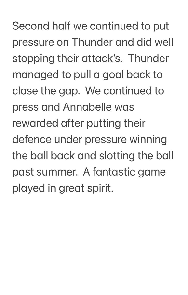 A Derby day as U12 Thunder (sponsors <a href="/G2Fmedia/">G 2 F  M E D I A</a>) play U12 Lightning (sponsors <a href="/rrg_group/">RRG Group</a>) &amp; a chance to practice 11v11 football in advance of the progression to this format next season 👏🏼💙💛⚽️