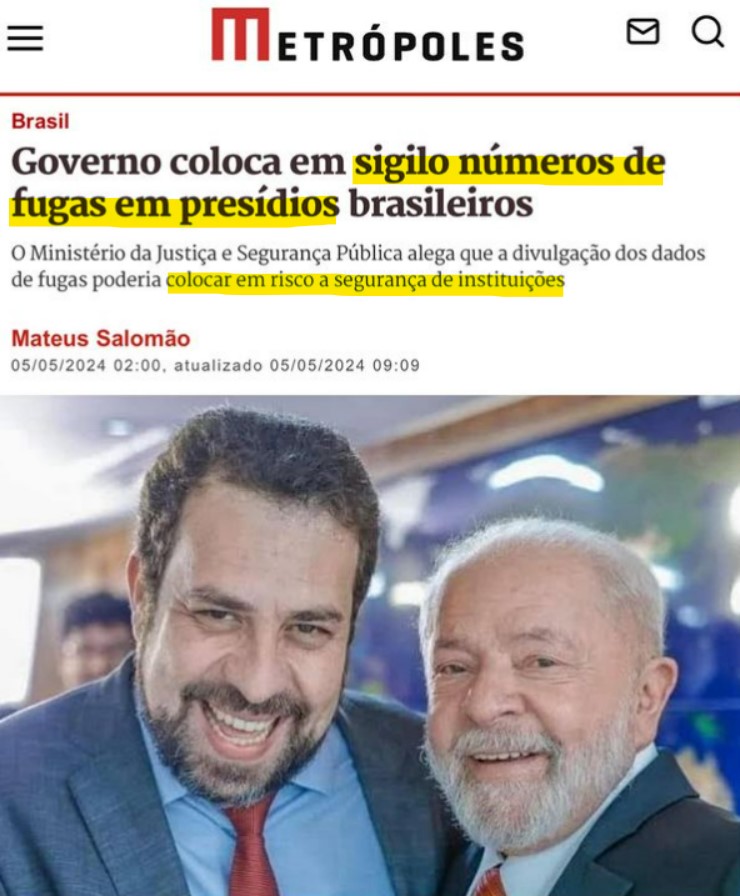 Existe um jeito muito fácil de descobrir quantos presos fugiram: É só ver quantos votos o Lula perdeu nas cadeias.