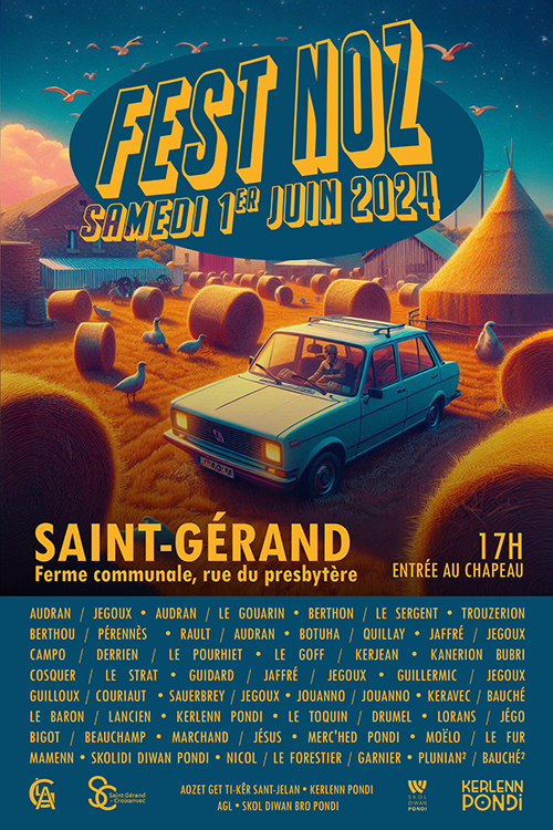 Fest-Noz an Dachenn!
C'est le 1er juin à Saint-Gérand

Un plateau avec de 31 couples/groupes sur scène!