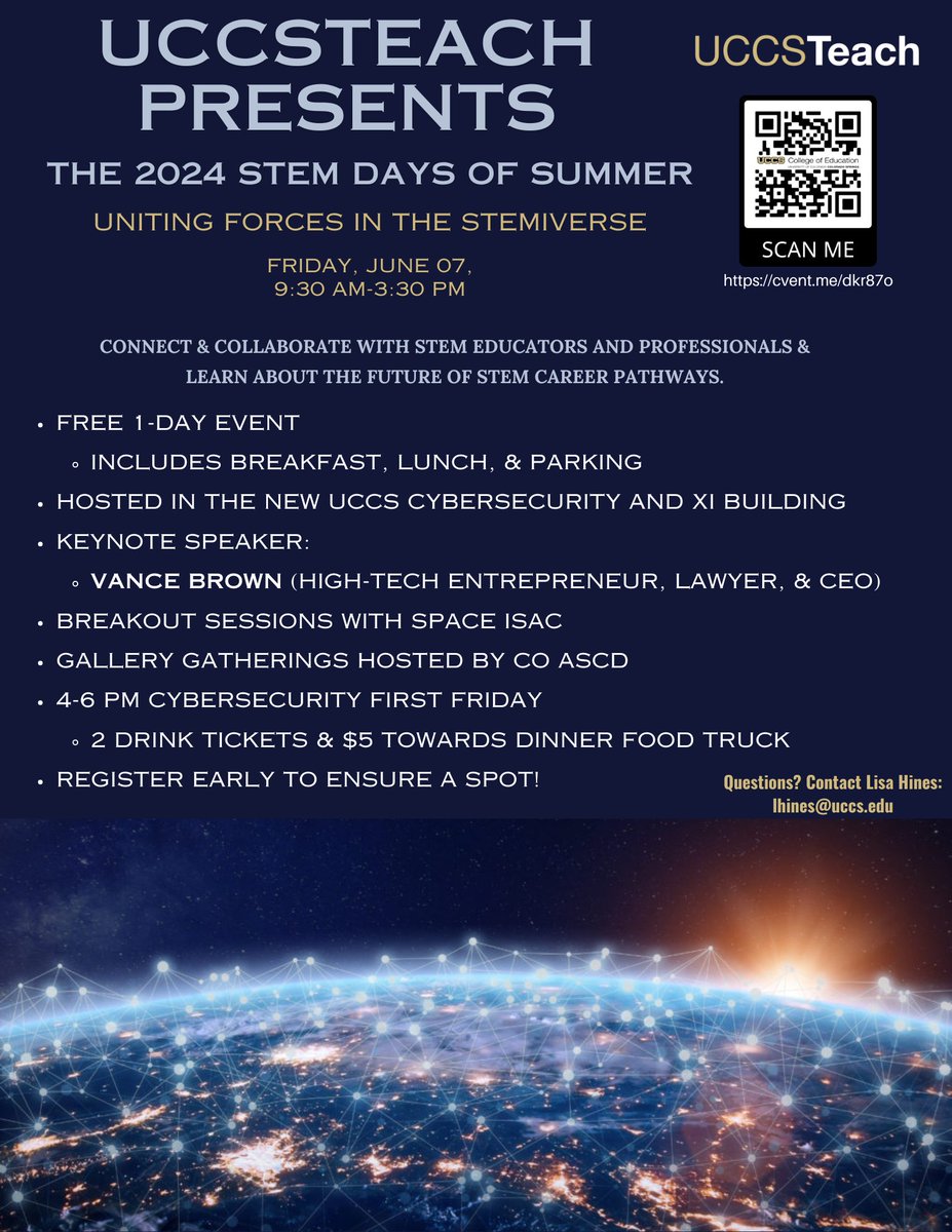 Hey #Colorado STEM educators --join CO ASCD at the @UCCS #STEM Days of Summer on Friday 6/7 -its Free!  Want to share an Ignite Talk featuring your STEM programming? DM us! Register at web.cvent.com/event/4d96c34d… #COASCD #
