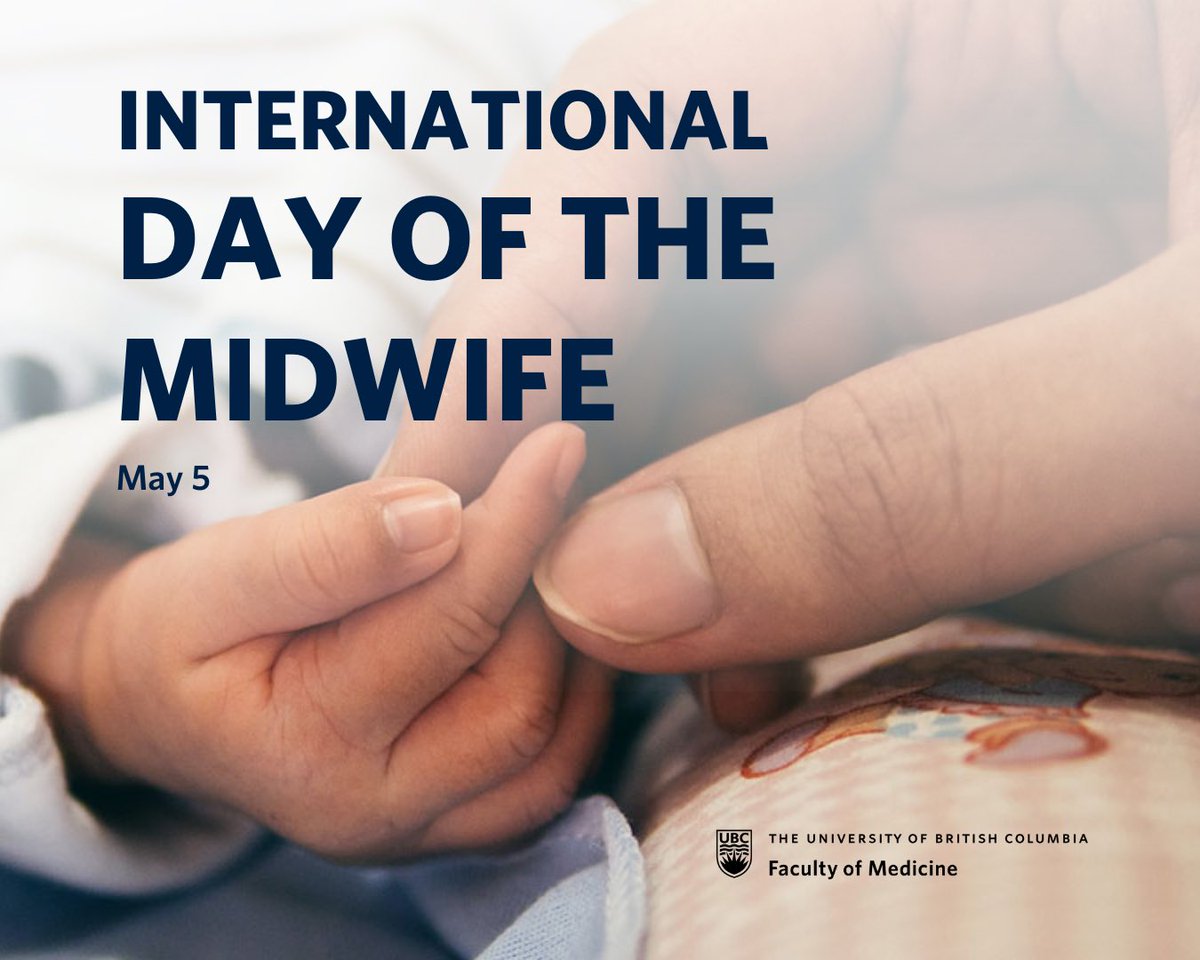 Wishing the incredible @UBCMidwifery community a wonderful #InternationalDayoftheMidwife on May 5! Thank you to all midwives for providing culturally safe, respectful and holistic care to pregnant people and their newborns. 🙌🌟 #IDM2024