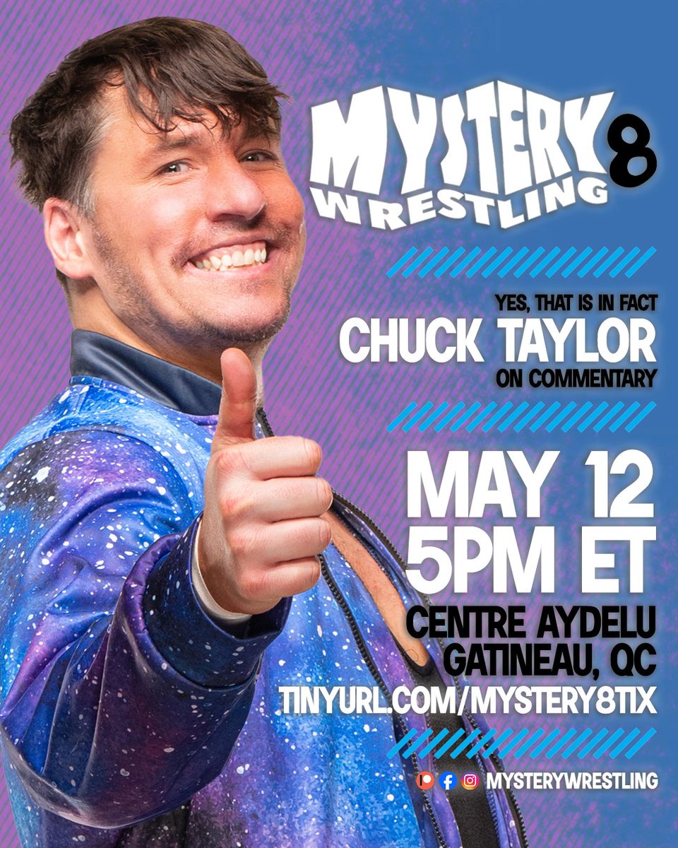 Watch #MysteryWrestling8 for FREE next Sunday! Featuring Evil Uno & @SexyChuckieT on commentary. May 12 - 5pm ET twitch.tv/eviluno