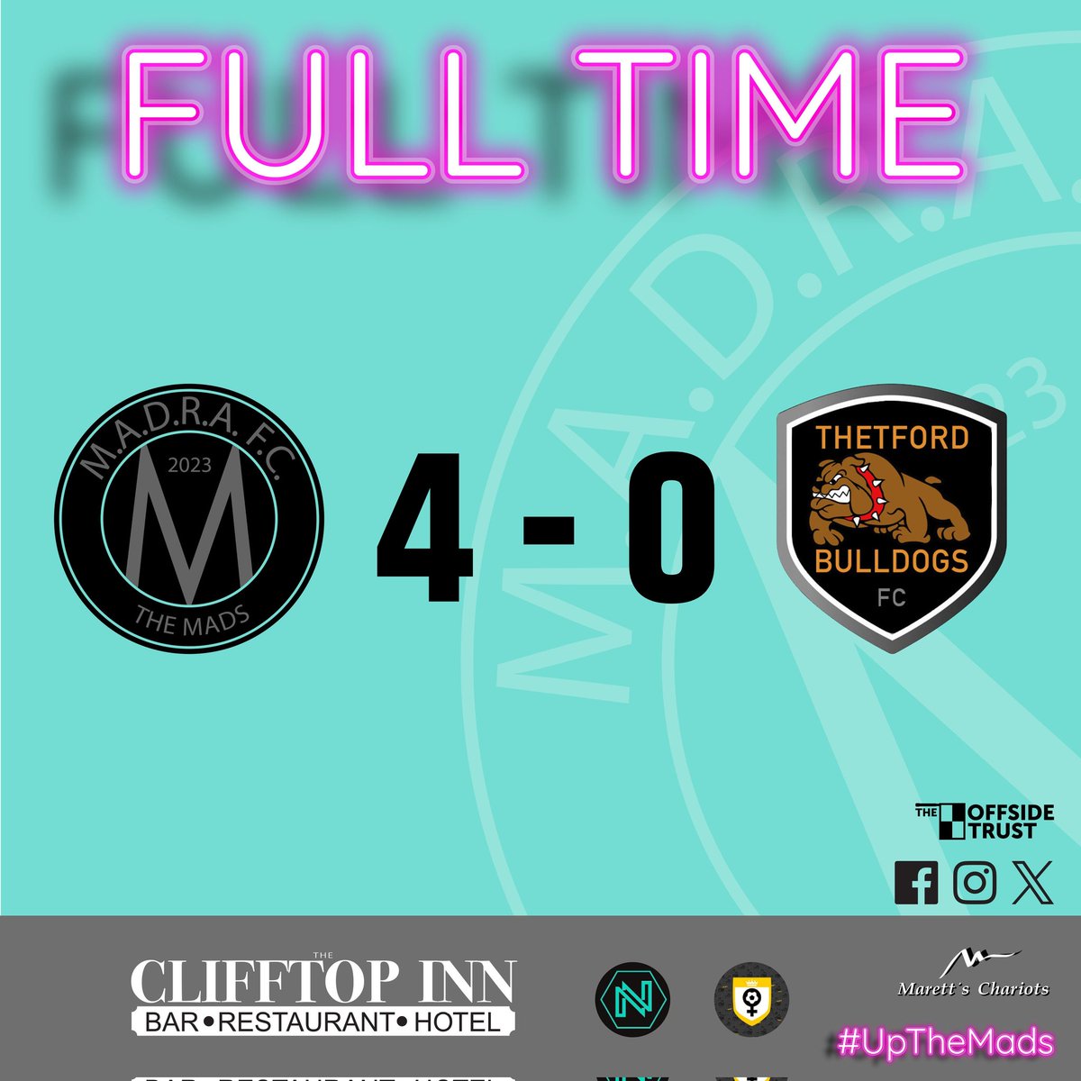 The womens team end a fantastic season a high. The progress has been massive, and they've only just got started!
#UpTheMads #WelcomeToTheMadhouse #Madness #TheMads #MadraFC #NorfolkFootball #OneStepBeyond