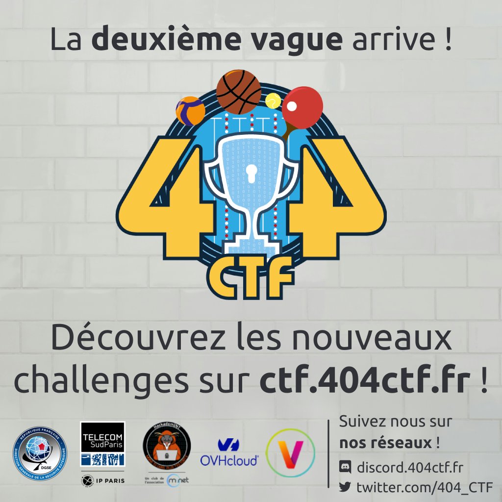 🤔 Une deuxième vague de challenges, ça vous dit ?

Que vous bloquiez sur les challenges restants ou que vous vouliez encore plus de challenges difficiles, vous aurez encore de quoi vous amuser avec cette deuxième vague !