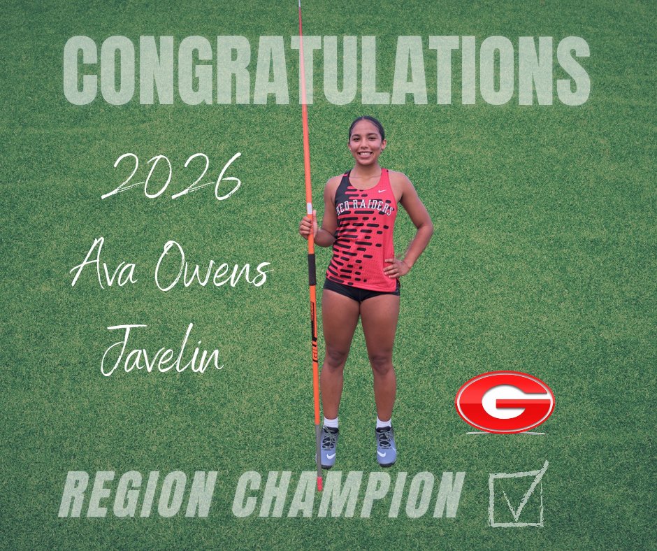 Blessed to break the school record & place 1st in the 4A region championship in Javelin! Thank you to my coaches for pushing me to try new things! Headed to upperstate for both shot put and javelin!
@redraiderxctf @TrackRecruits 
#multisportathlete 🙏🏼💪❤️