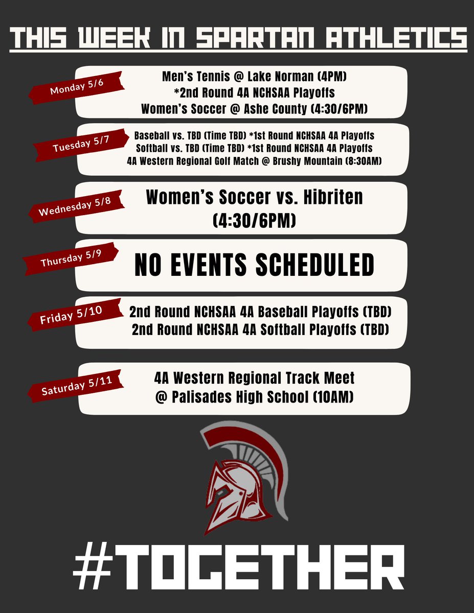 ‼️This Week in Spartan Athletics‼️ (Week of 5/6)