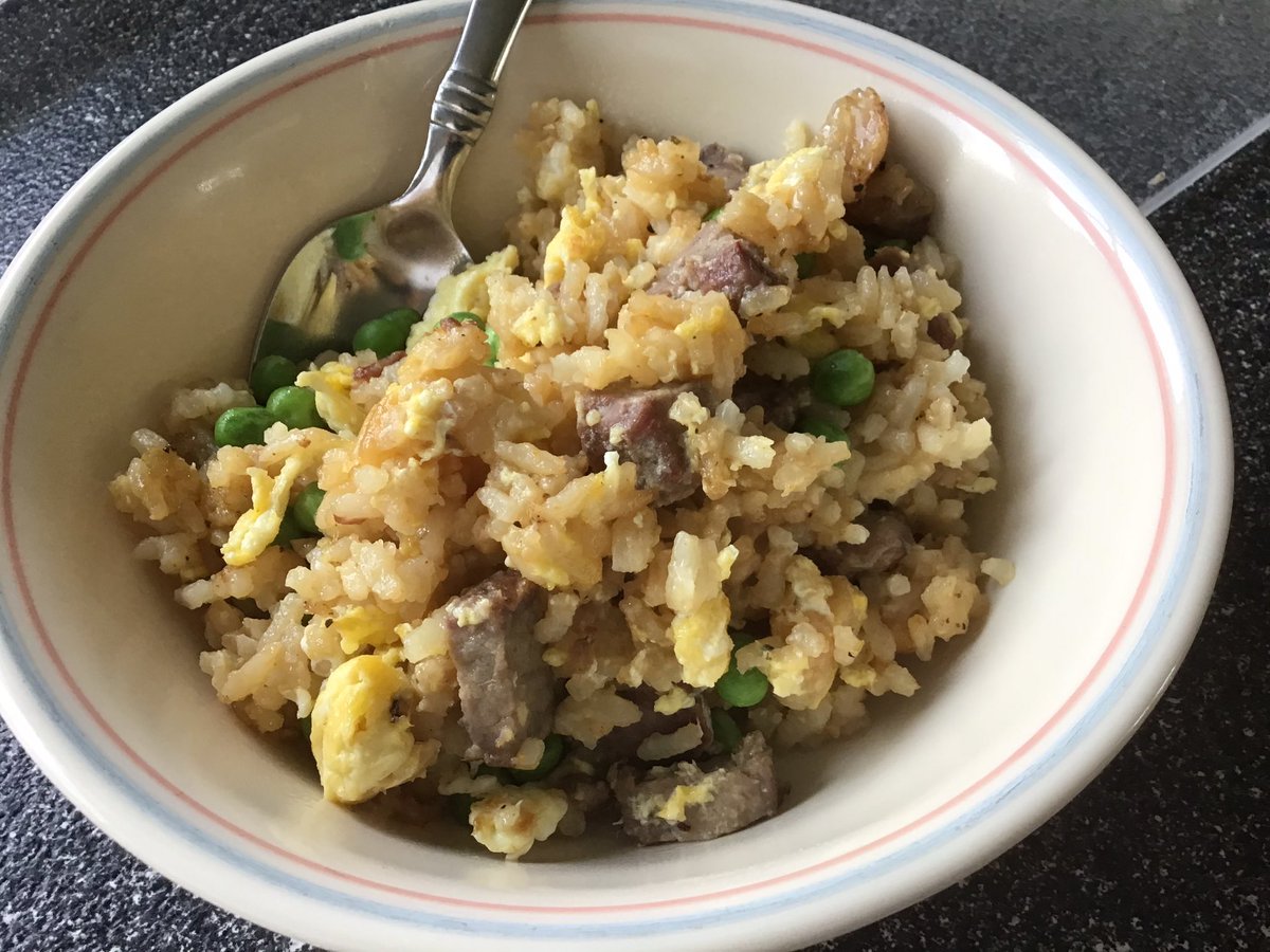 Post stomach flu therapy: beef fried rice