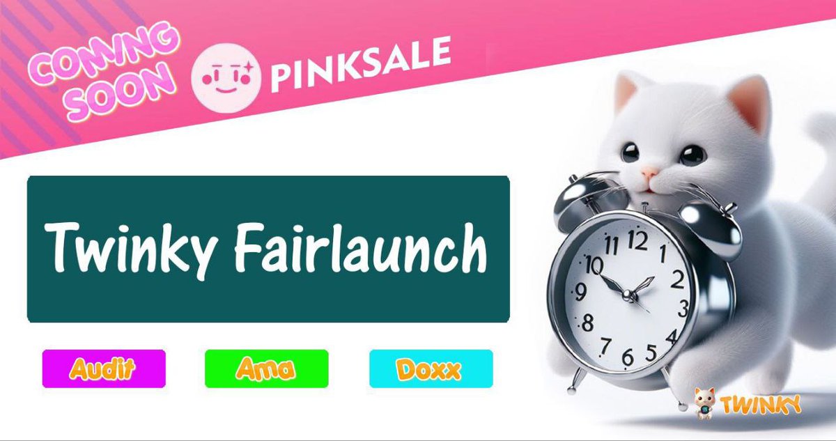 #Pinksale would like to welcome onboard the TWINKY team for their #Fairlaunch. 👉Here at #Pinksale success is just around the corner, will you make the right choice in Launchpad? 🚀 Check them out below: pinksale.finance/solana/launchp… #SOL #BNB #BTC #Crypto