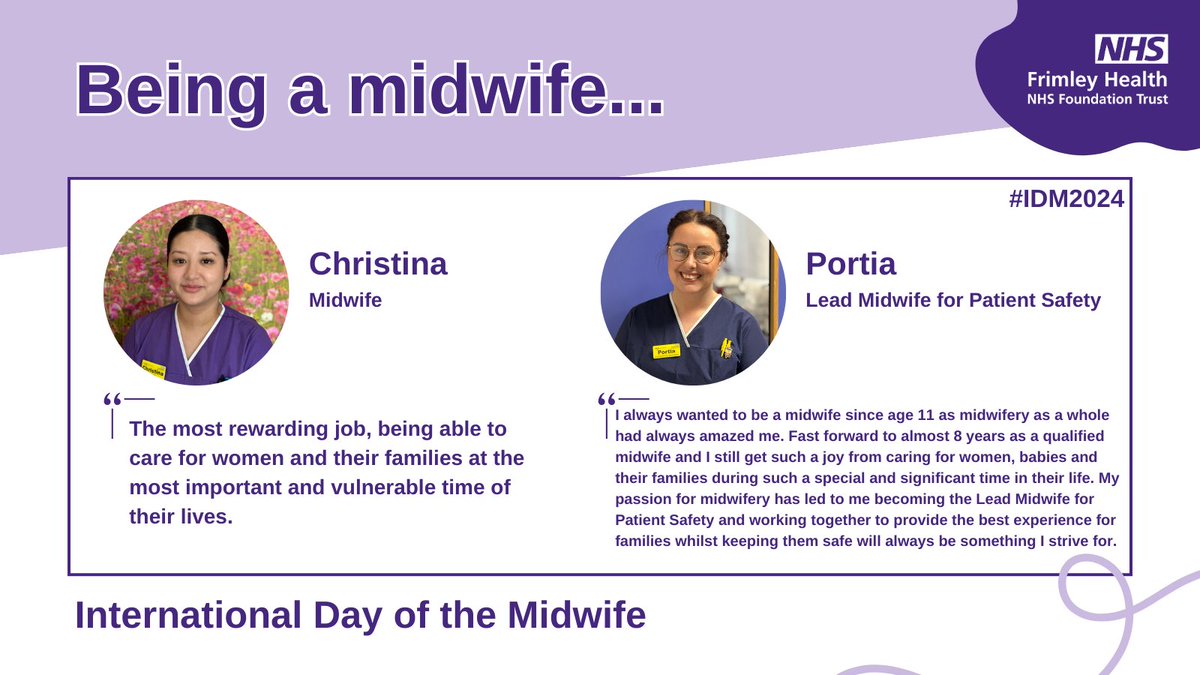 'It’s a real privilege to be a part of a life changing experience.' Susannah, Labour ward co-ordinator - Quality & Audit, Patient Experience #InternationalDayOfTheMidwife #IDM2024 💜 @Frimleymaterni1 @WexhamMaternity @FHFTCareers @FHFTcareerMWs @CMidOEngland