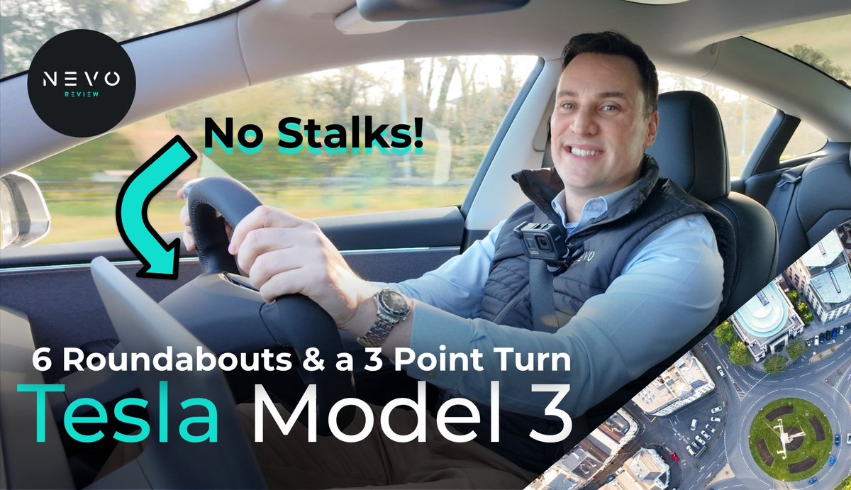 New Tesla Model 3 with no Stalks vs 6 Roundabouts and a 3 Point Turn! Sometimes also known as Traffic Circle, Road Circle, Island, Rotary or Merry Go Round. youtu.be/_1UE7FoQ4bQ?si…