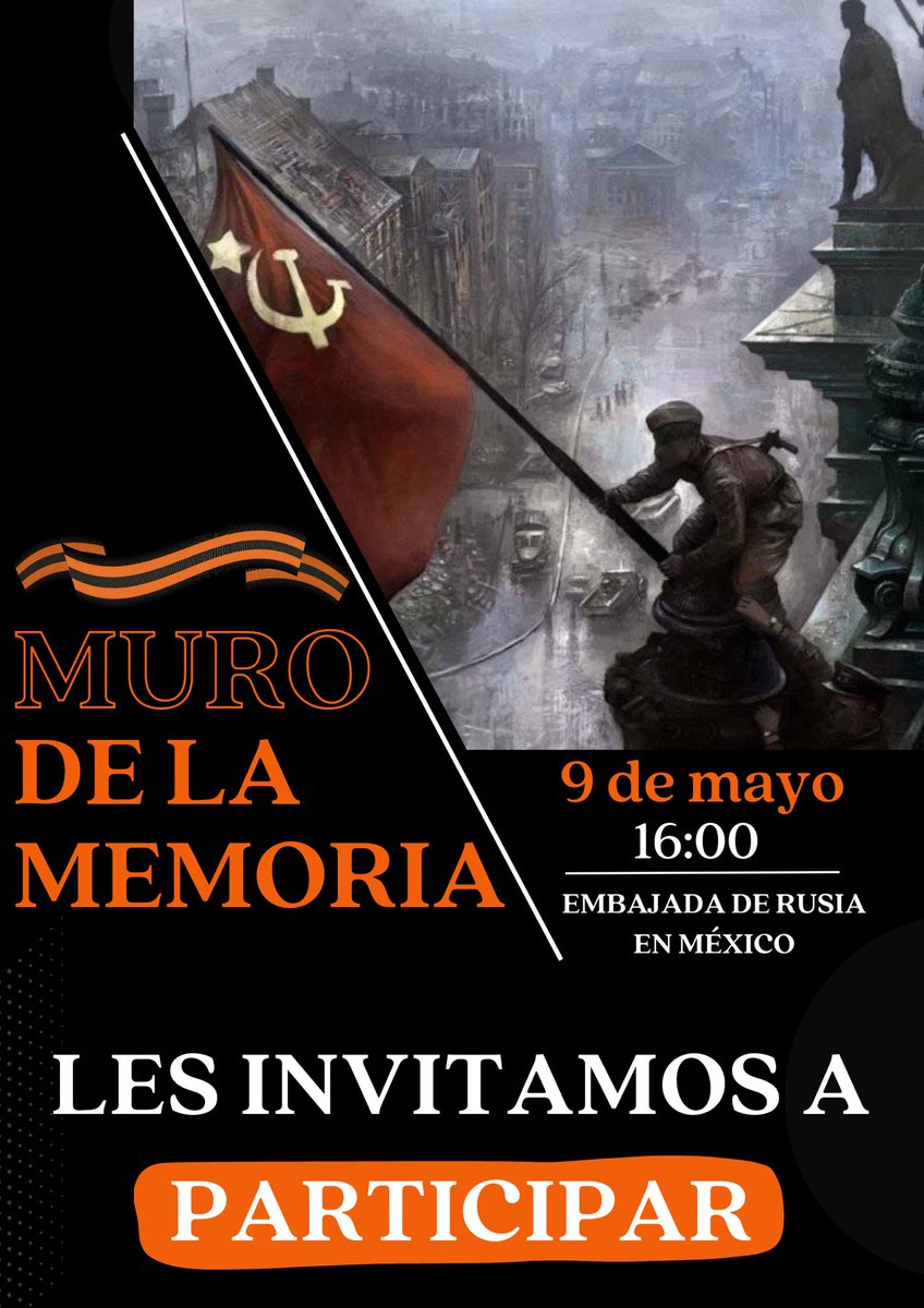 🇷🇺🇲🇽❤️Queridos amigos, los invitamos a unirse a la acción 'Muro de la Memoria', que se llevará a cabo el 9 de mayo a las 16:00 en las paredes de la Embajada de Rusia en México. 🕯️Este proyecto está diseñado para honrar la memoria de los héroes de la Gran Guerra Patria…