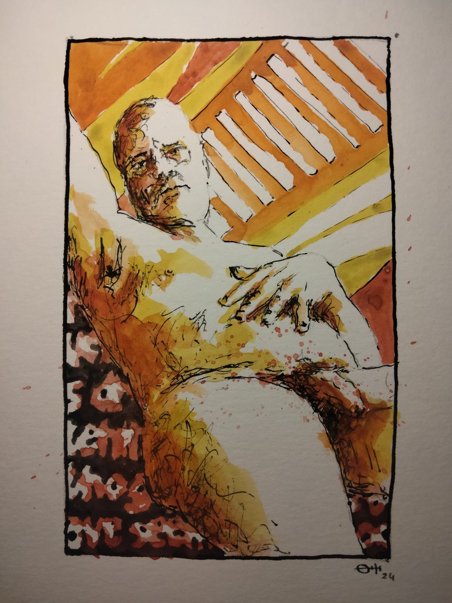 Own this and fix it #thedailysketch #watercolour and #inkdrawing of a #malenude with patterns and other words #originalartwork #nudeart #artforsale ebay.co.uk/itm/3261156041…