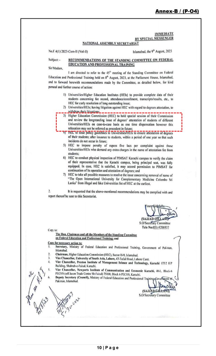 Pakistanhealth4's tweet photo. "HEC (Higher Education Pakistan)'s malicious actions, halting degree attestation for thousands of students for a decade, amount to economic murder and cruelty. Despite legislative mandates, HEC's personal vendettas over students' rights are unacceptable. Public representatives must address this injustice swiftly! #HEC #PakistanEducation #StudentRights"
#54thousandStudentsSeekHelp
@AAliZardari
@CMShehbaz
@MaryamNSharif
@OfficialMqm
@Conv_KMS
@IrfanUHSiddiqui 
@FawziaArshadPTI
@HRCP87
@hrw
@MAhmedhec
@PresOfPakistan
@DrZiaUlQayyum